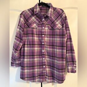 Purple oversized fit flannel